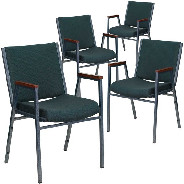 Green Fabric Stack Armchair
