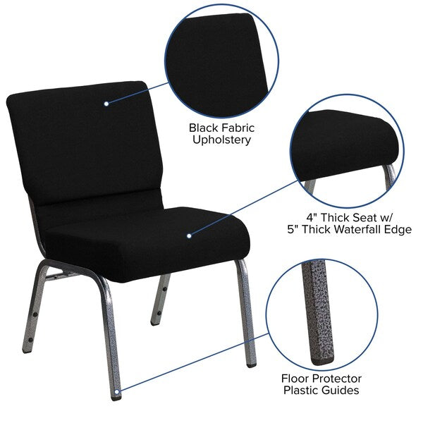 Black Fabric Church Chair