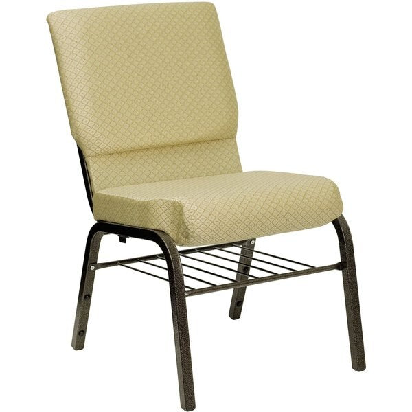Beige Fabric Church Chair