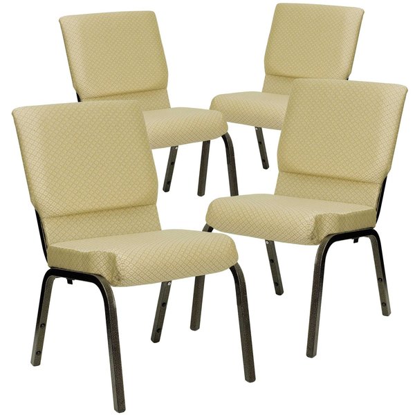 Beige Fabric Church Chair