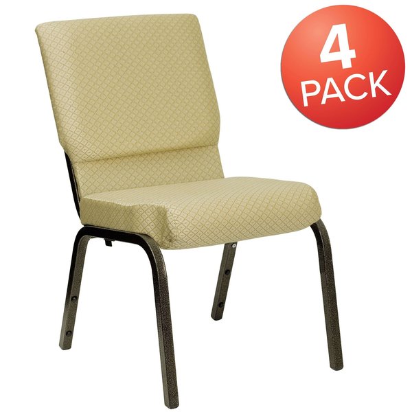 Beige Fabric Church Chair