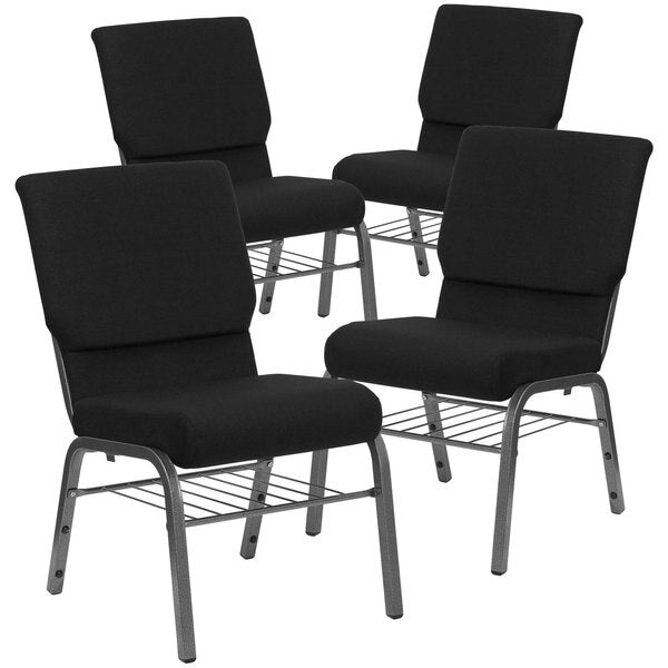 Black Fabric Church Chair
