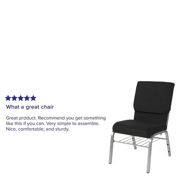 Black Fabric Church Chair