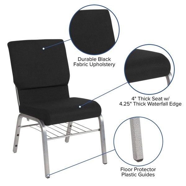 Black Fabric Church Chair