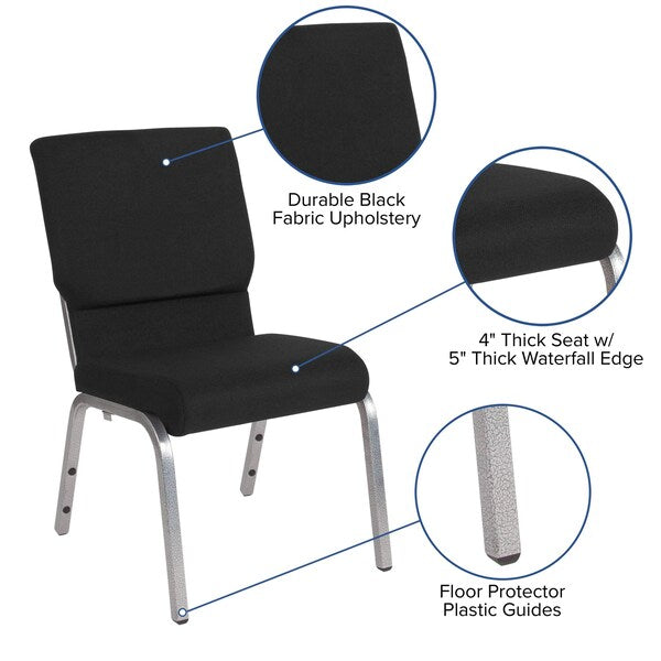 Black Fabric Church Chair