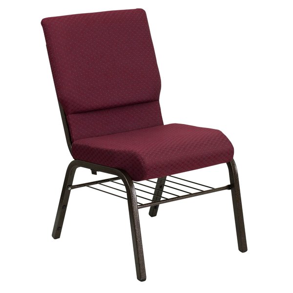 Burgundy Fabric Church Chair