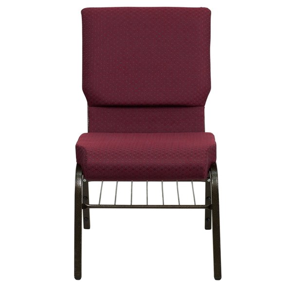 Burgundy Fabric Church Chair