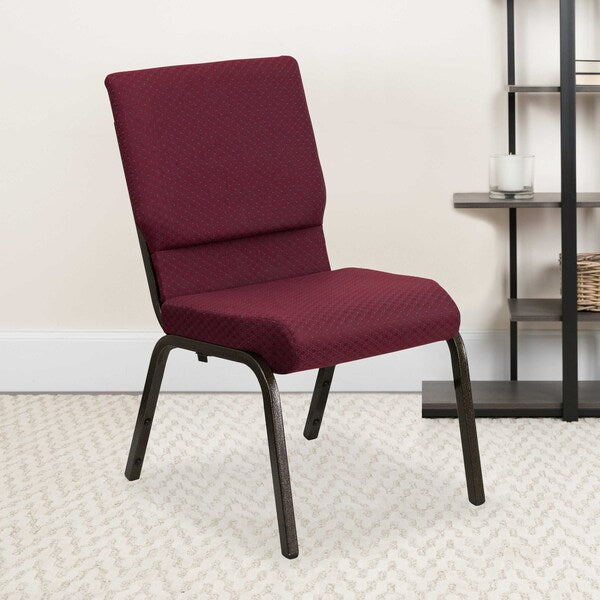 Burgundy Fabric Church Chair