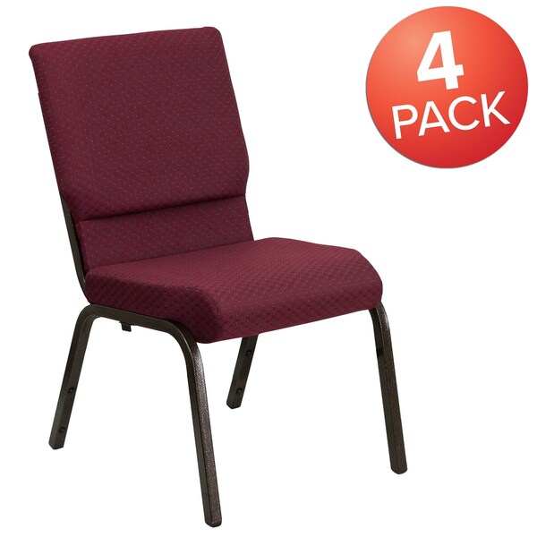 Burgundy Fabric Church Chair