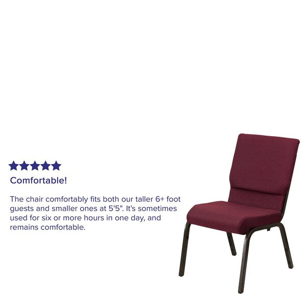 Burgundy Fabric Church Chair