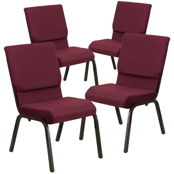 Burgundy Fabric Church Chair
