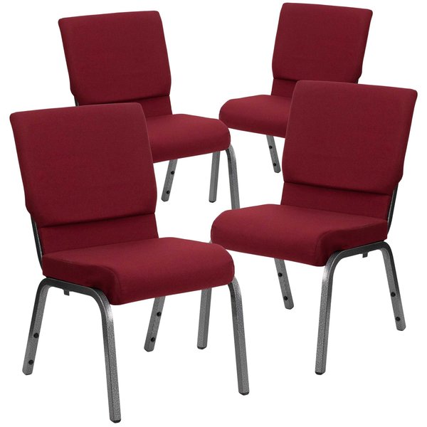 Burgundy Fabric Church Chair