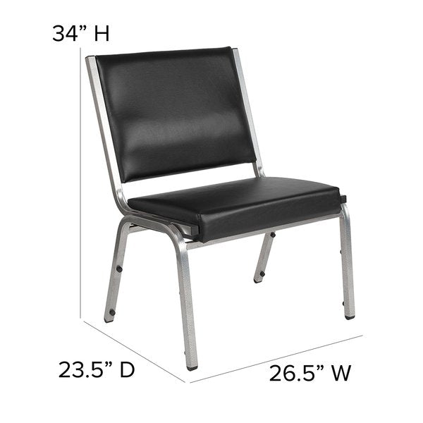 4 Pack HERCULES Series 1000 lb. Rated Black Antimicrobial Vinyl Bariatric Medical Reception Chair
