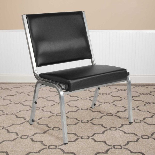 4 Pack HERCULES Series 1000 lb. Rated Black Antimicrobial Vinyl Bariatric Medical Reception Chair