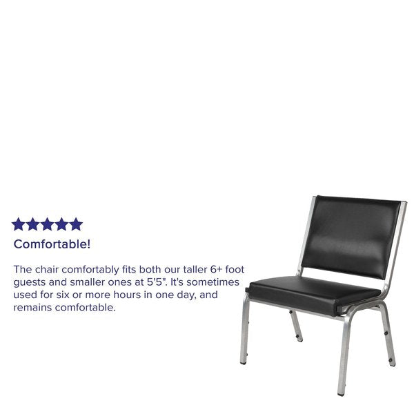 4 Pack HERCULES Series 1000 lb. Rated Black Antimicrobial Vinyl Bariatric Medical Reception Chair