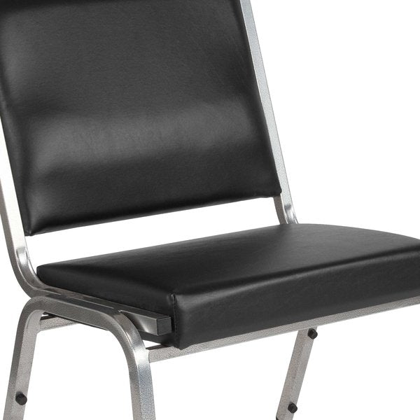 4 Pack HERCULES Series 1000 lb. Rated Black Antimicrobial Vinyl Bariatric Medical Reception Chair