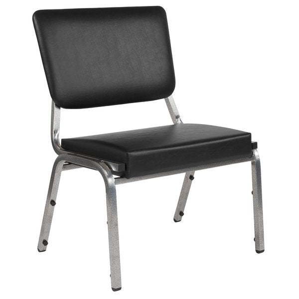 4 Pack HERCULES Series 1000 lb. Rated Black Antimicrobial Vinyl Bariatric Medical Reception Chair with 3/4 Panel Back