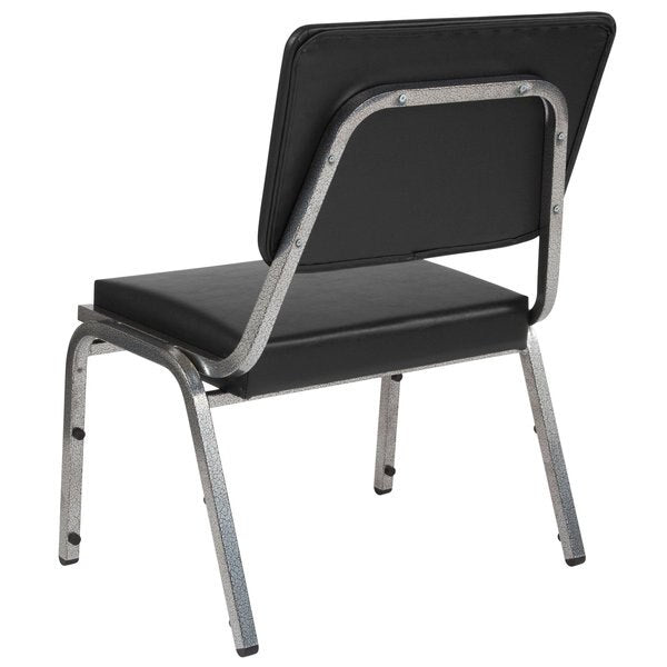 4 Pack HERCULES Series 1000 lb. Rated Black Antimicrobial Vinyl Bariatric Medical Reception Chair with 3/4 Panel Back