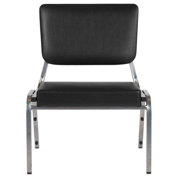 4 Pack HERCULES Series 1000 lb. Rated Black Antimicrobial Vinyl Bariatric Medical Reception Chair with 3/4 Panel Back