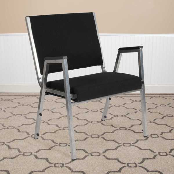 4 Pack HERCULES Series 1000 lb. Rated Black Antimicrobial Fabric Bariatric Medical Reception Arm Chair