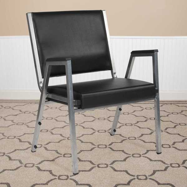 4 Pack HERCULES Series 1000 lb. Rated Black Antimicrobial Vinyl Bariatric Medical Reception Arm Chair