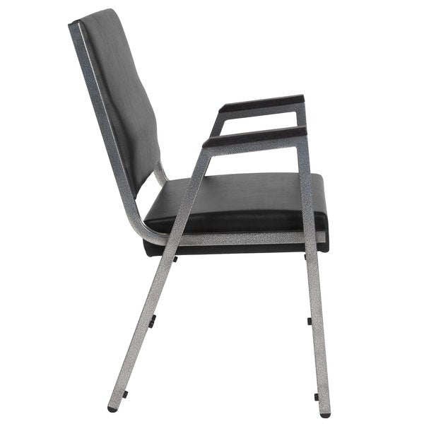 4 Pack HERCULES Series 1000 lb. Rated Black Antimicrobial Vinyl Bariatric Medical Reception Arm Chair