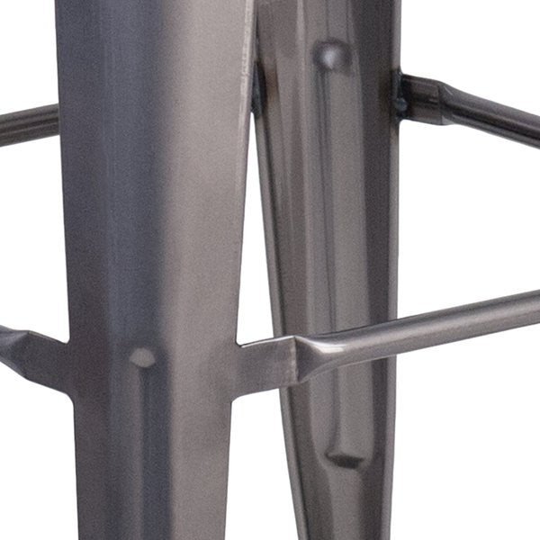 Clear Backless Metal Stool, 30