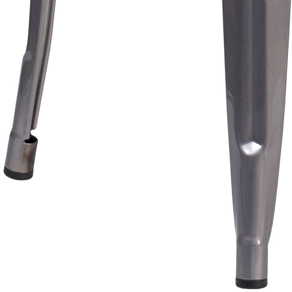 Clear Backless Metal Stool, 30