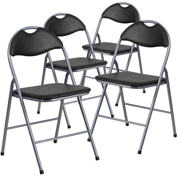 Black Vinyl Folding Chair