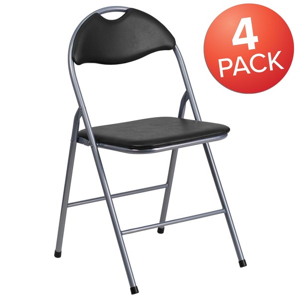 Black Vinyl Folding Chair
