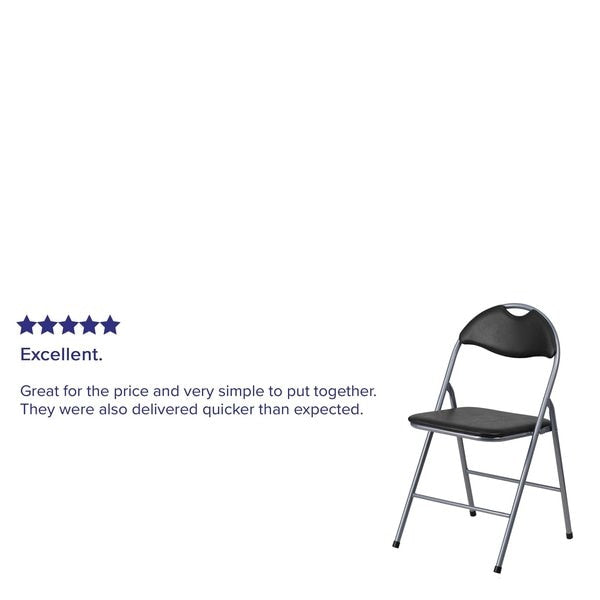 Black Vinyl Folding Chair