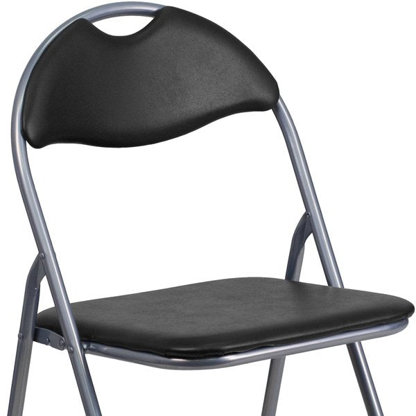 Black Vinyl Folding Chair