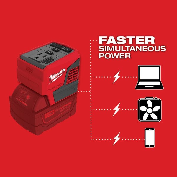 Power Supply, 175 W, 18V DC, 1 Outlet, 0.8 lb, For Use With Milwaukee M18 Batteries