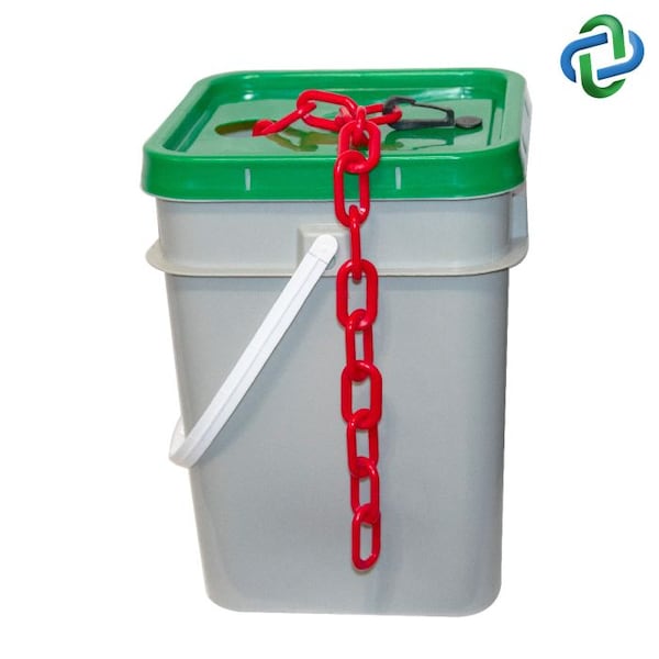Red Plastic Chain Pail 1