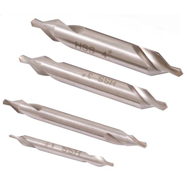 4 Piece High Speed Steel Center Drill Set #1-#4
