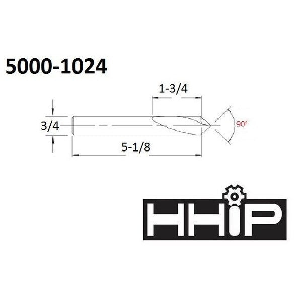 3/4 X 5-1/8 90 Degree Split Point Cobalt NC Spotting Drill
