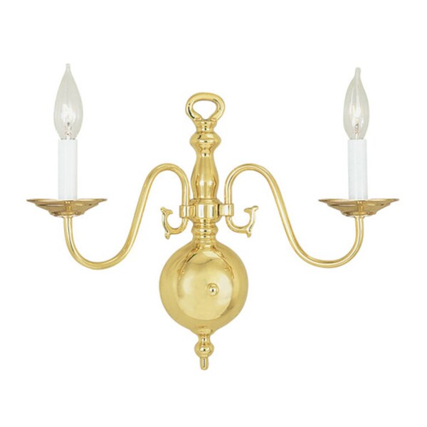 Williamsburgh 2 Light Polished Brass Wall Sconce