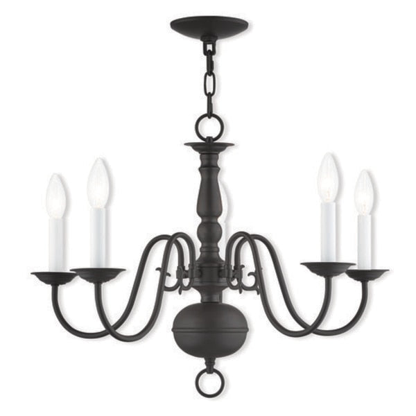 Williamsburgh 5 Light Bronze Chandelier