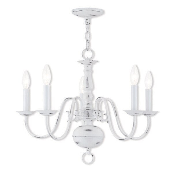 Williamsburgh 5 Light Antique White Chan