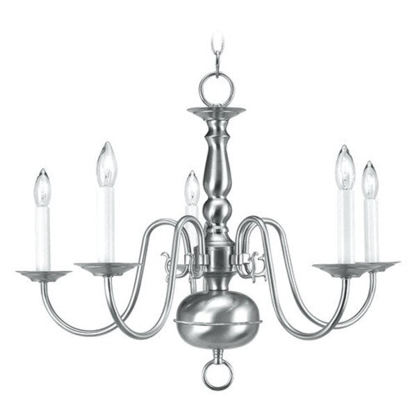 Williamsburgh 5 Light Brushed Nickel Cha