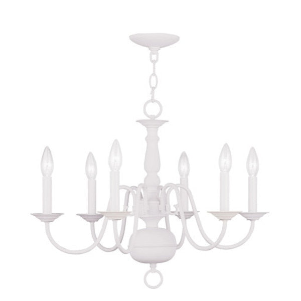 Williamsburgh 6 Light White Chandelier