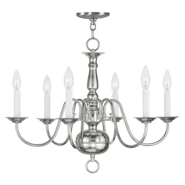 Williamsburgh 6 Light Polished Nickel Chandelier