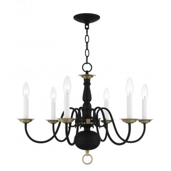 Black with Antique Brass Accents Chandel