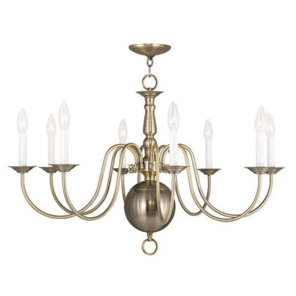 Williamsburgh 8 Light Antique Brass Chandelier