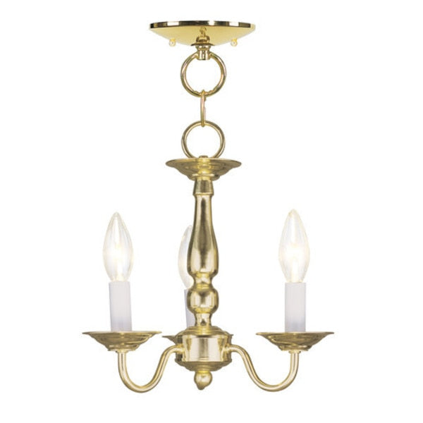 Williamsburgh 3 Light Polished Brass Convertible
