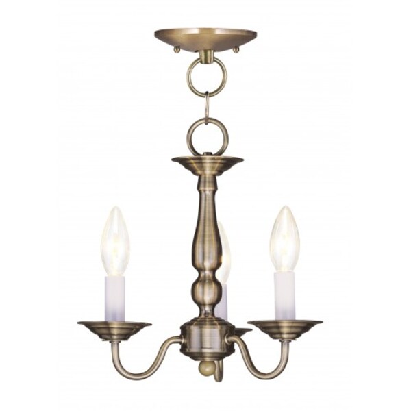 Williamsburgh 3 Light Antique Brass Convertible