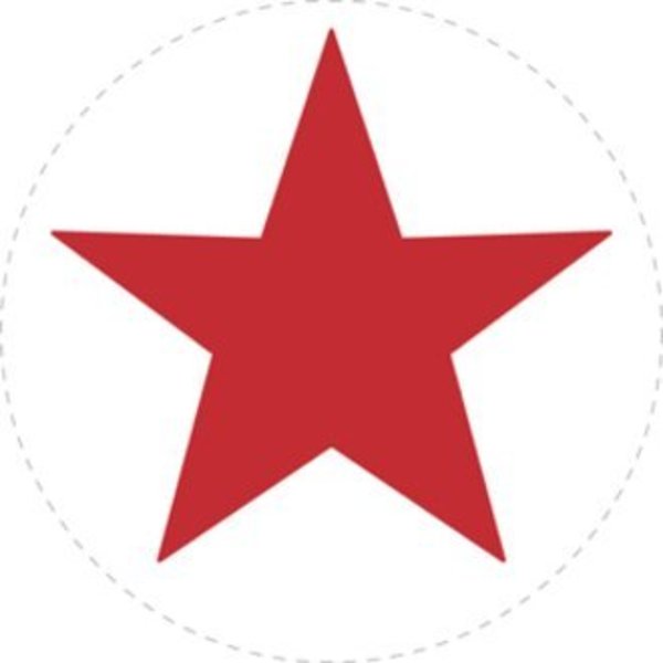 Accustamp, Round Star, Red