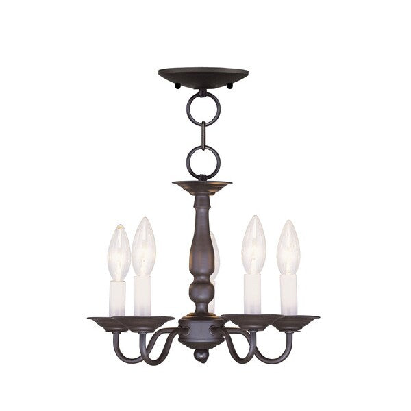 Williamsburgh 5 Light Bronze Convertible Mini Chandelier/Ceiling Mount