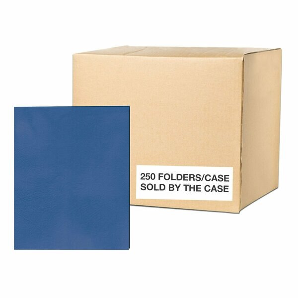 Case of Dark Blue Paper Pocket Folders, 11.75
