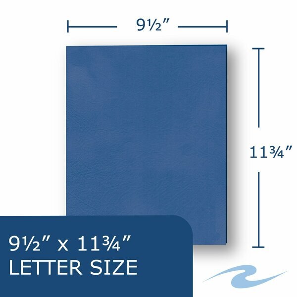 Case of Dark Blue Paper Pocket Folders, 11.75